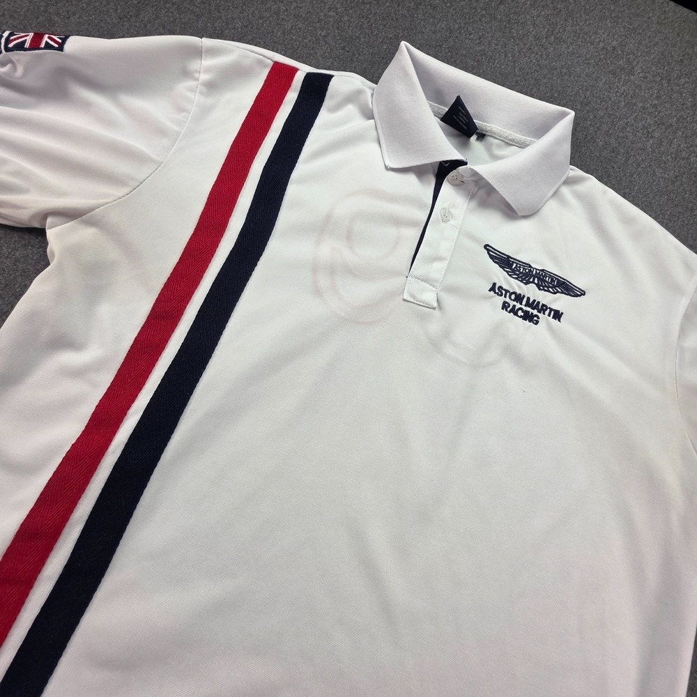 Aston Martin Racing By Aeronautica Militare Polo T Shirt White London 59 Men XL